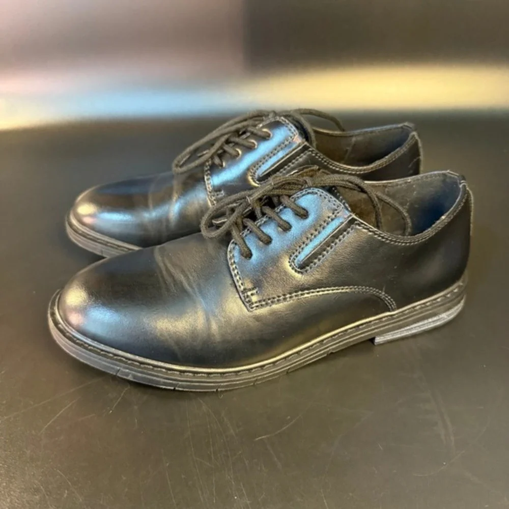 Kenneth Cole KCN392‎ Black Synthetic Leather Boys Dress Shoes Size 2/13.5